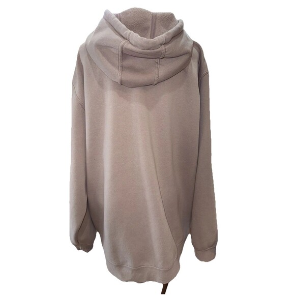 Carhartt Hoodie 2XL Loose Fit Mink Sweatshirt Logo Sleeve Workwear Streetwear - Picture 3 of 10